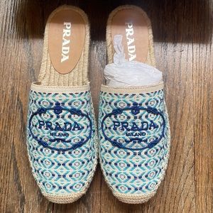 NWT Prada Calzature Donna Espadrille mules